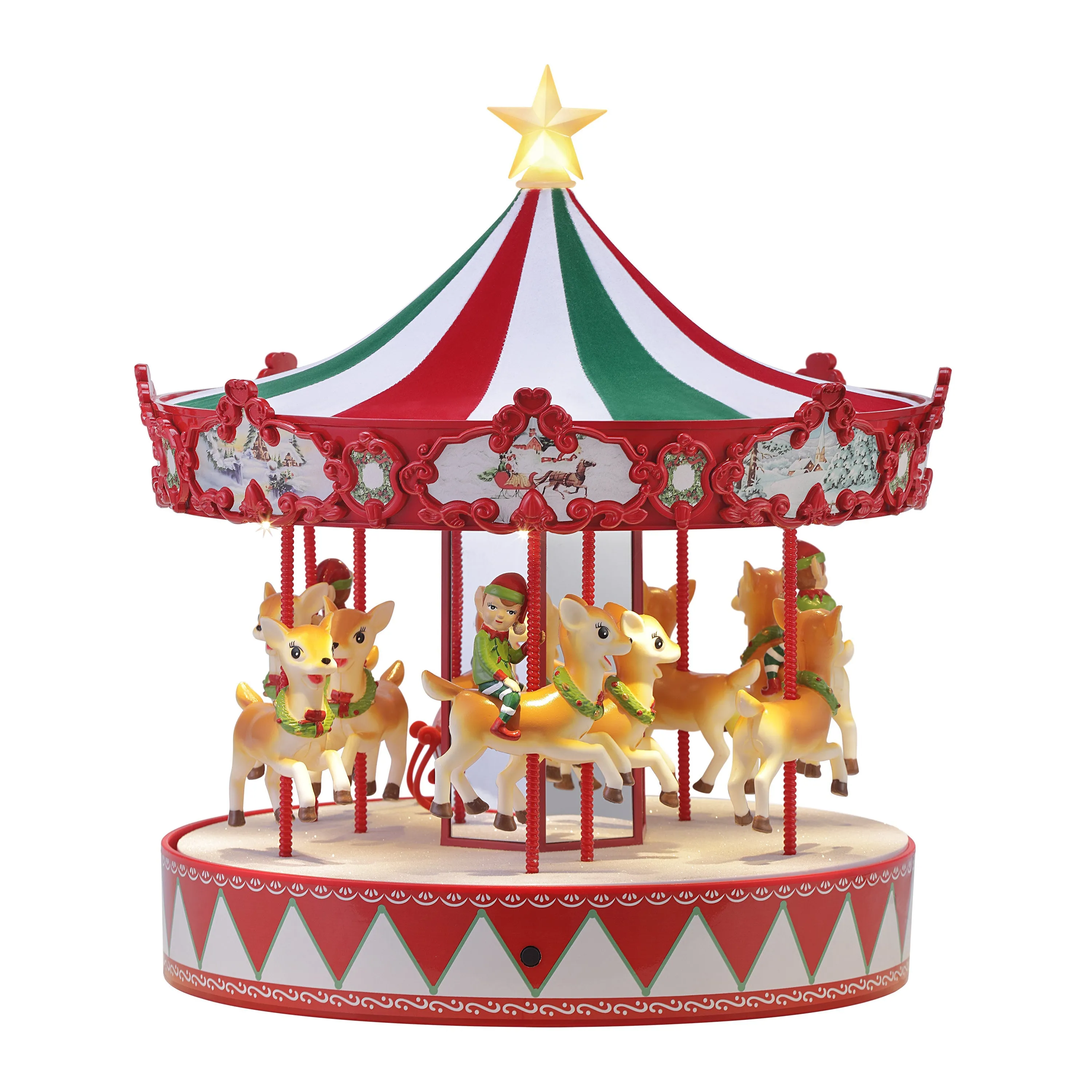 14 in. Animated Vintage Carousel
