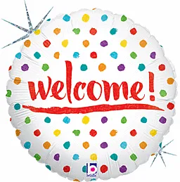 18" Welcome Dots Holographic