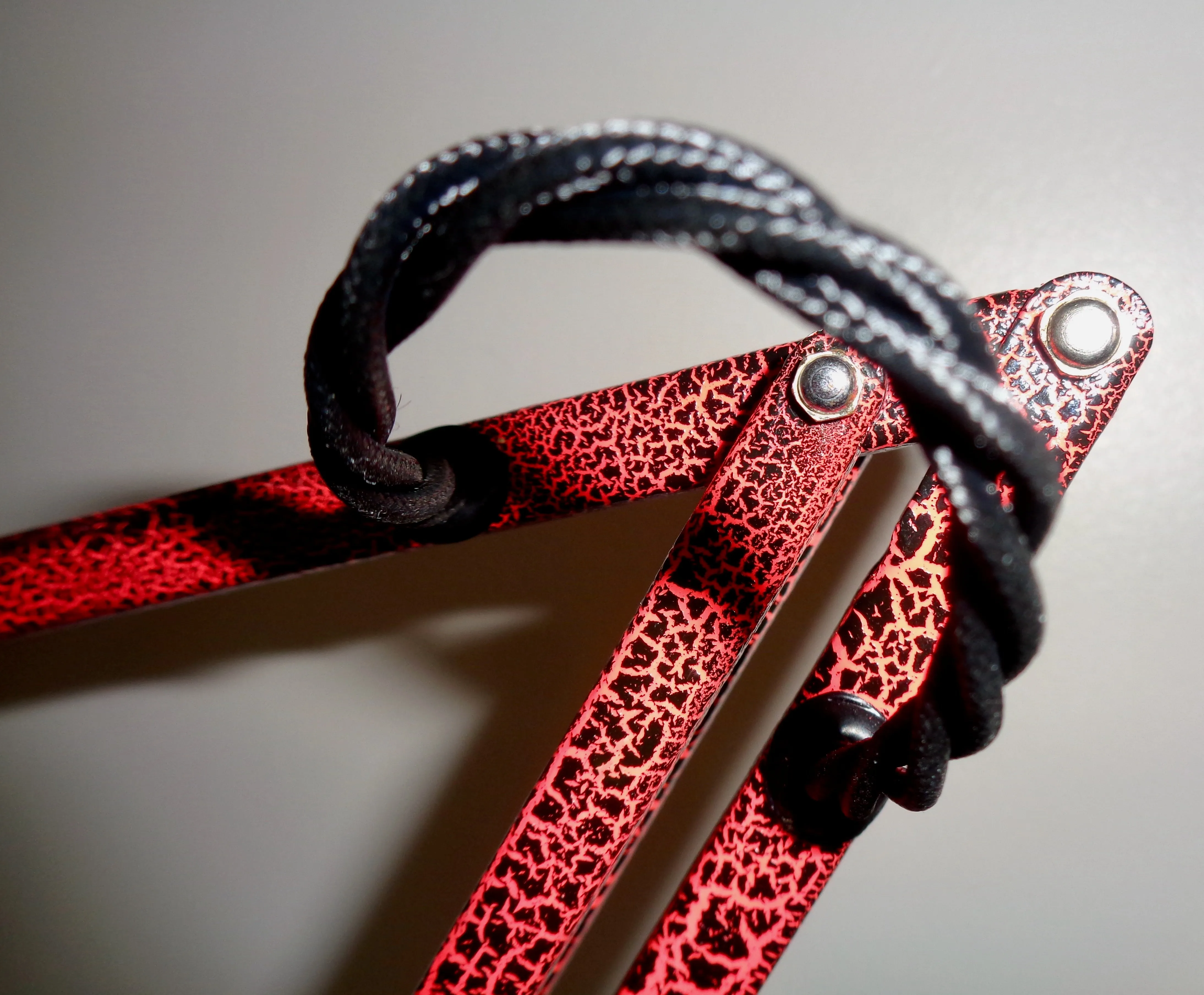 1950s Anglepoise 1227 Desk Lamp With Red Crackle Glaze Paint And Black Flex