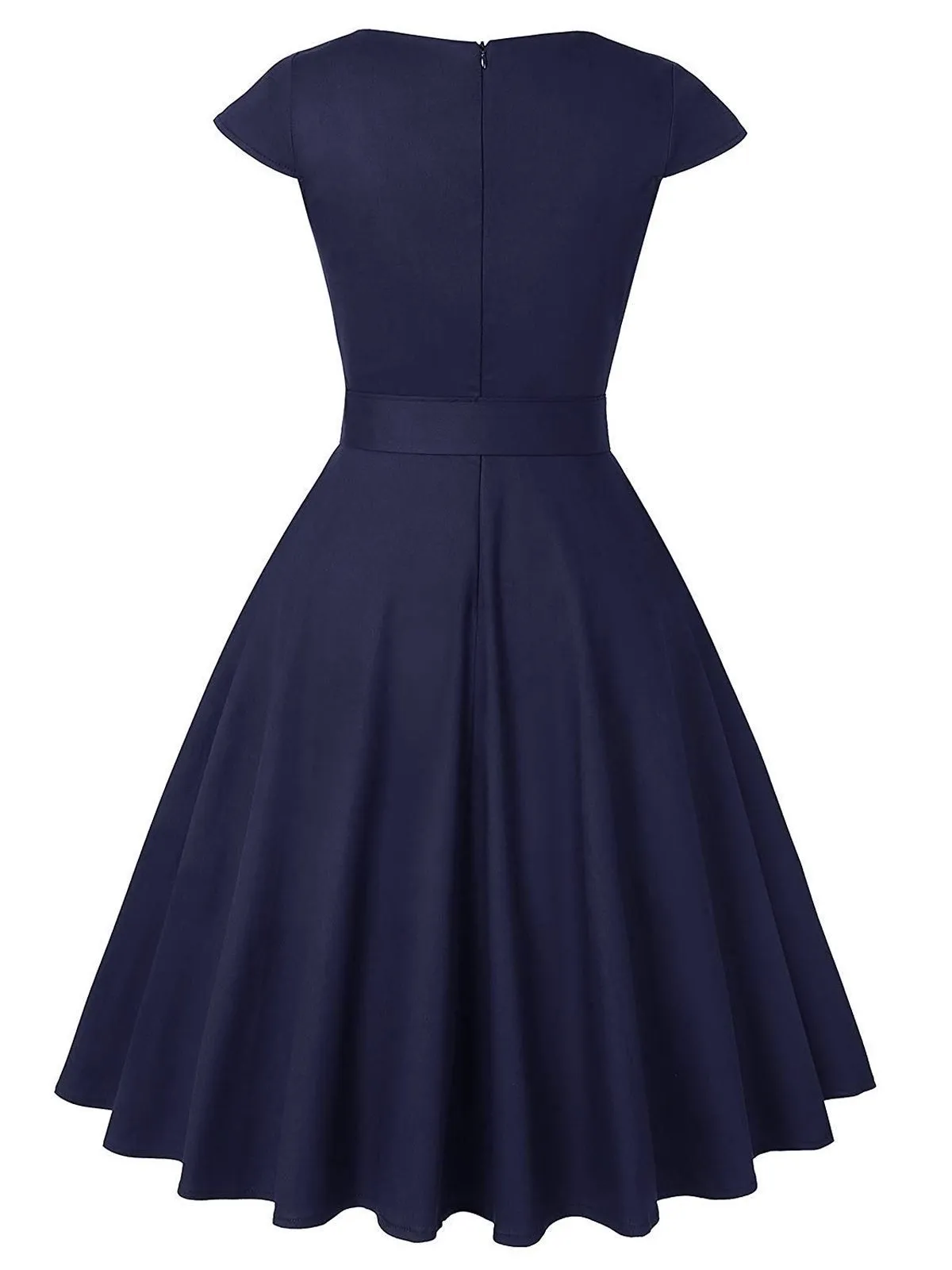 1950s Cap Sleeve Bow Swing Dress