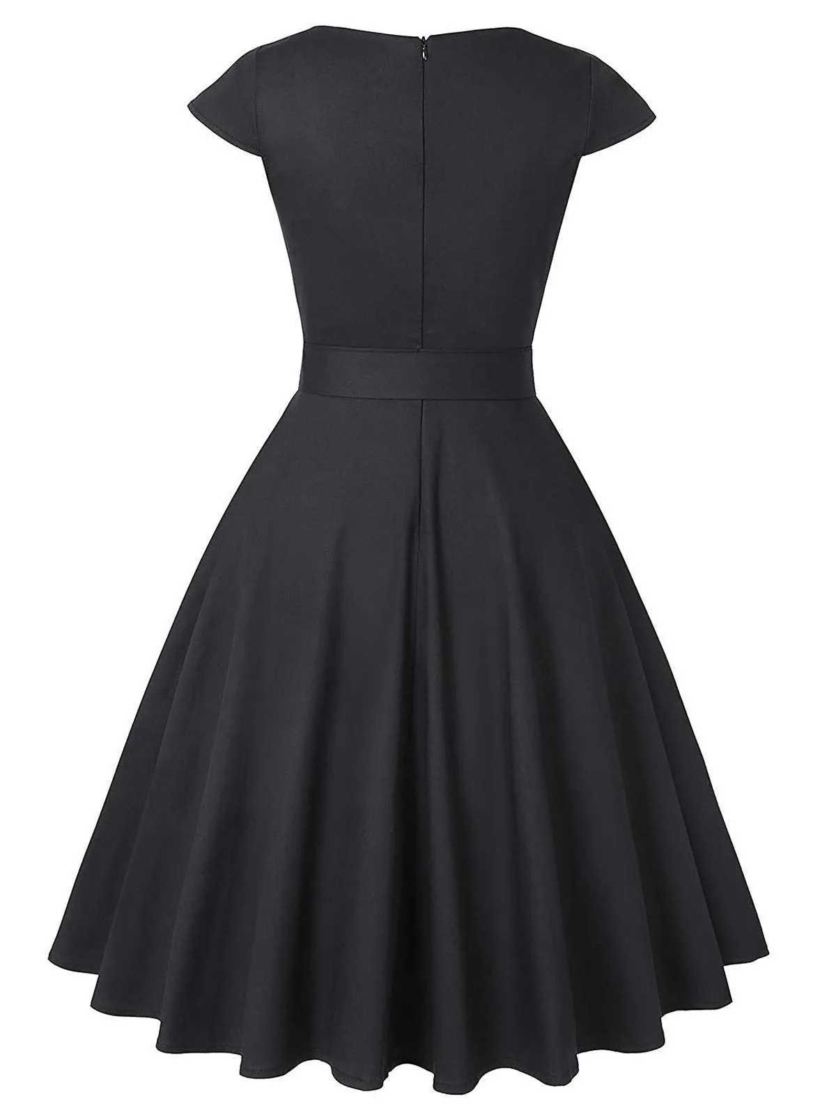 1950s Cap Sleeve Bow Swing Dress