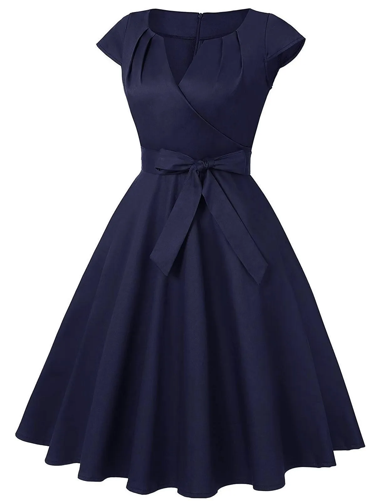 1950s Cap Sleeve Bow Swing Dress