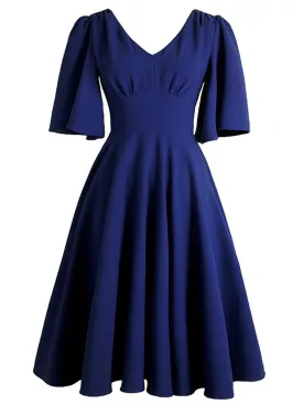 1950s Front Pleated Swing Dress