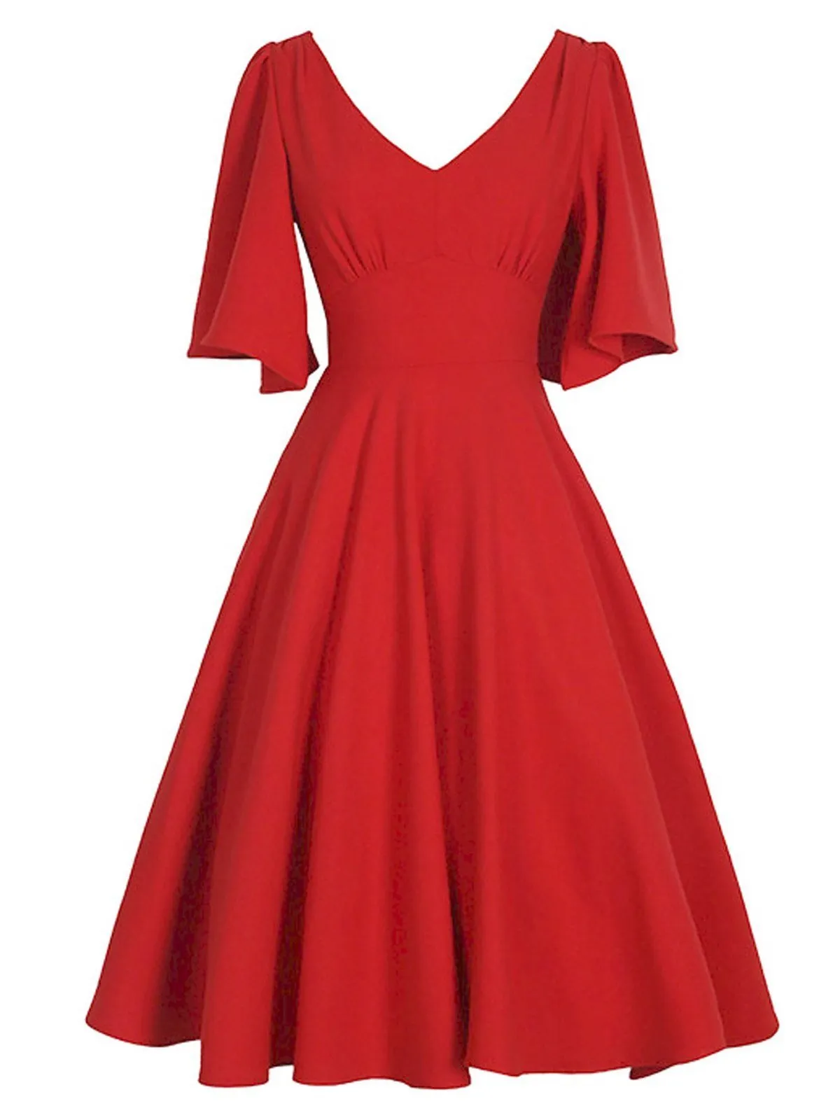 1950s Front Pleated Swing Dress