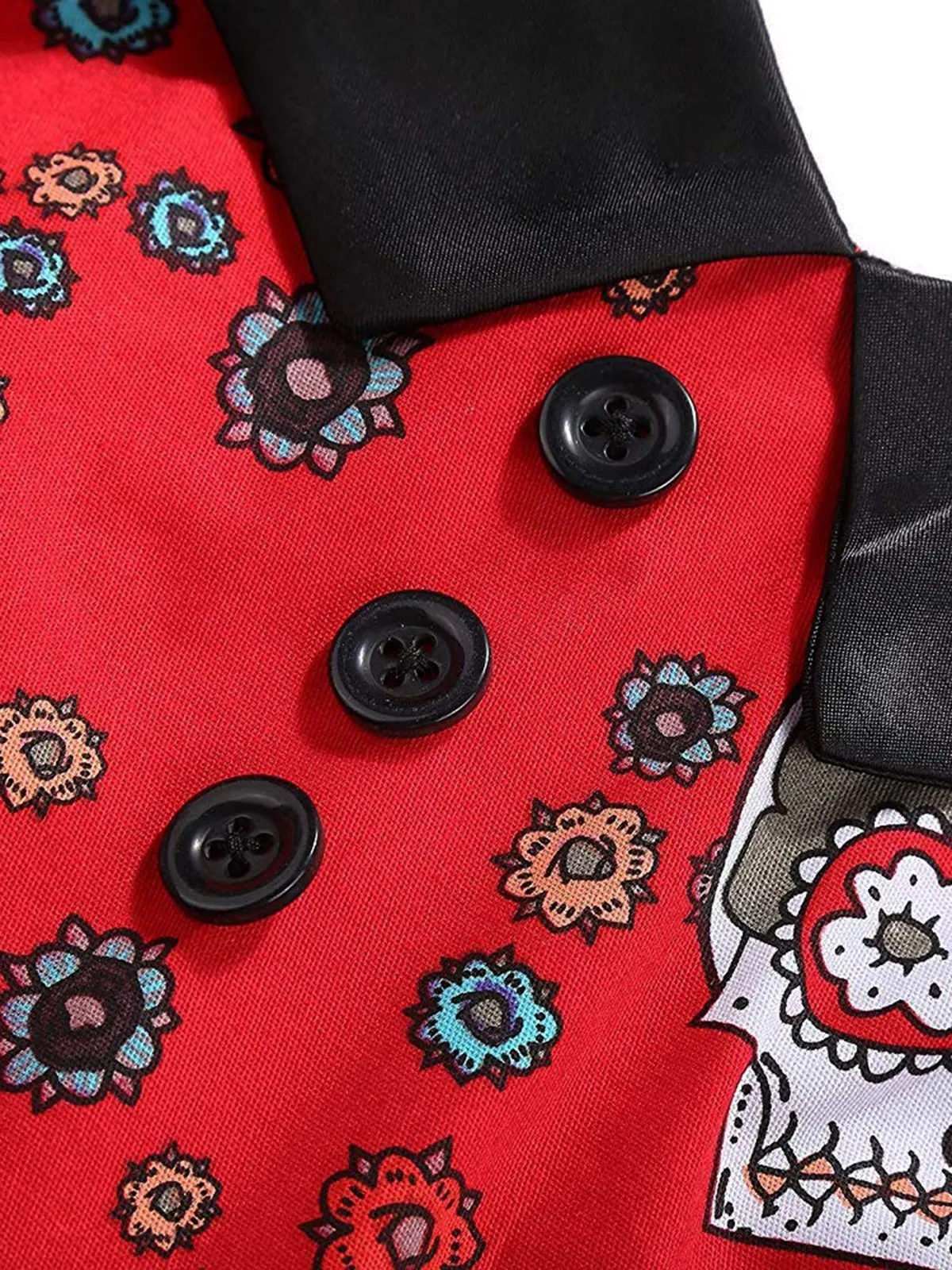 1950s Halloween Floral Skull Dress