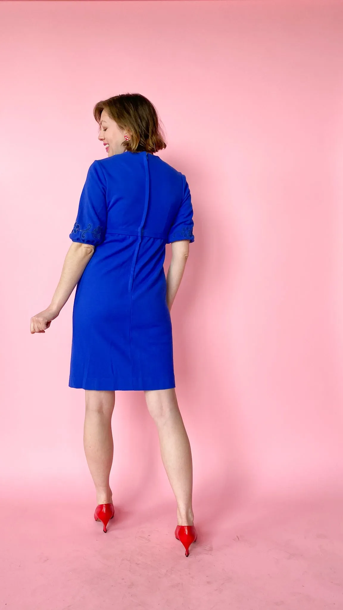 1960s Royal Blue Day Dress, sz. S