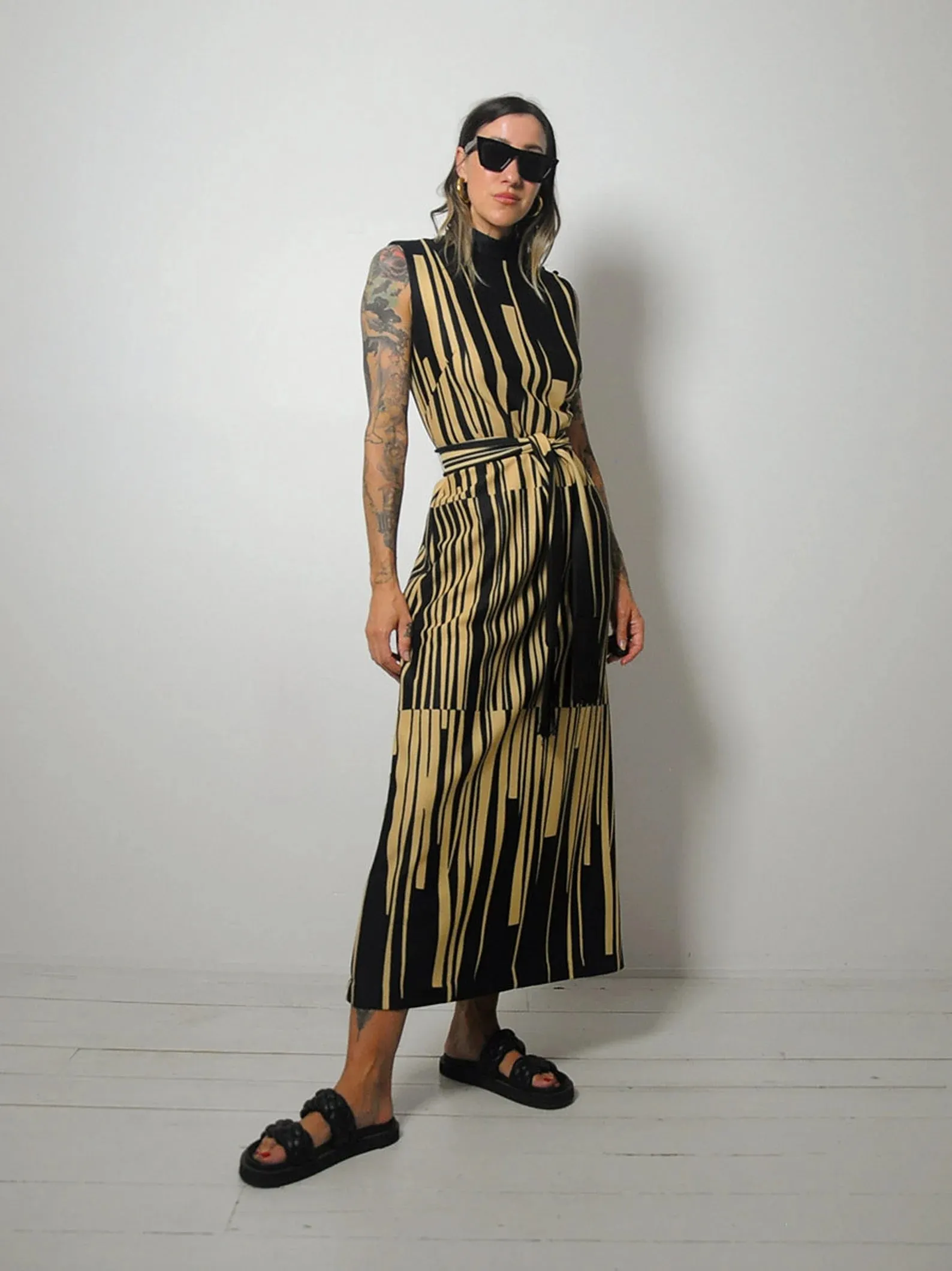 1970's Geo Striped Dress