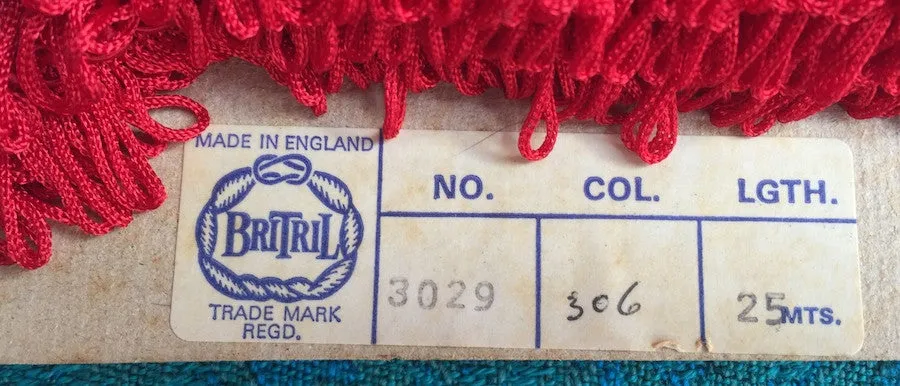 1m of Vintage Red Made in England 1.8cm Red Fringing Trim