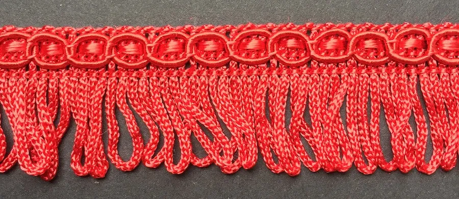 1m of Vintage Red Made in England 1.8cm Red Fringing Trim