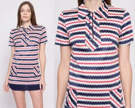 60s 70s Mod Flame Stitch Top - Medium