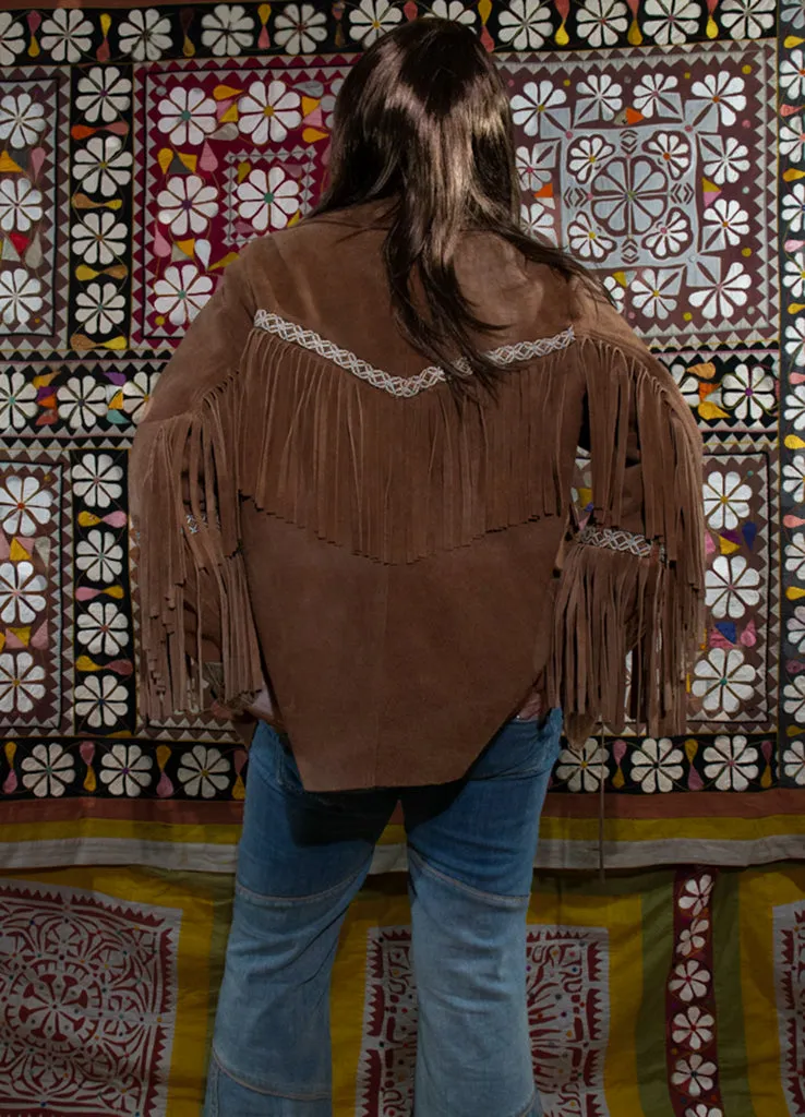 70's Light Brown Fringe Leather Jacket