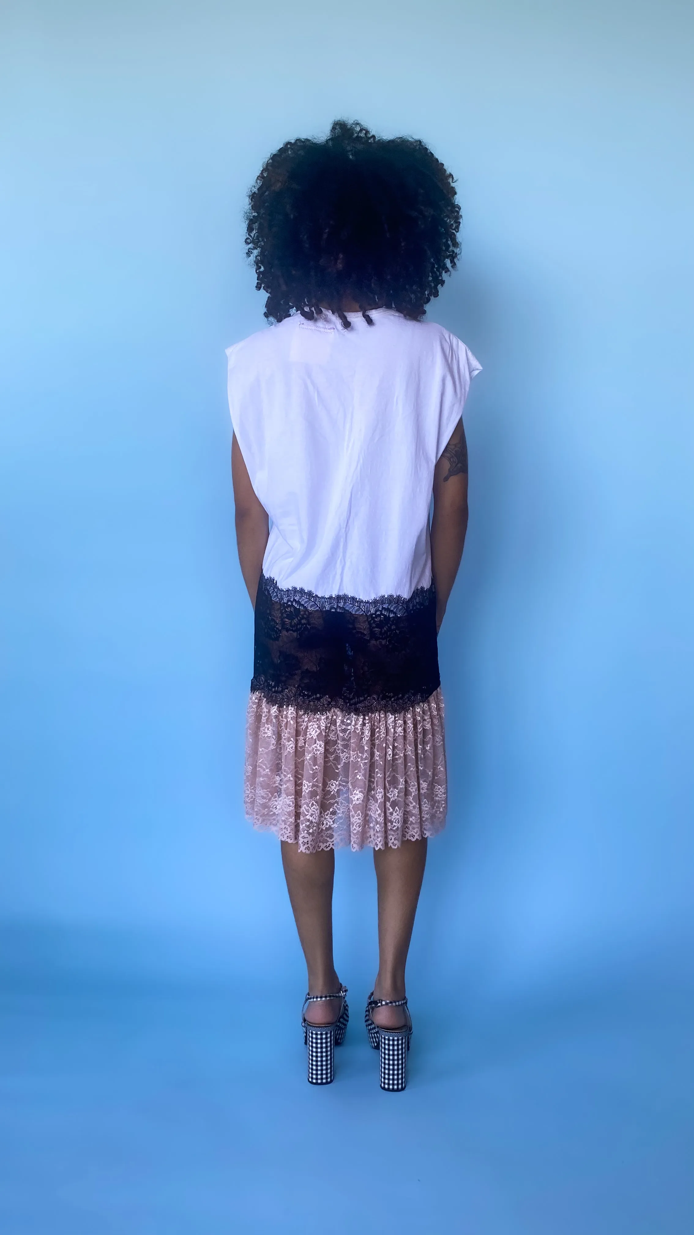 Acid Cat Bra Vibe Tee Lace Dress, sz. L-2XL