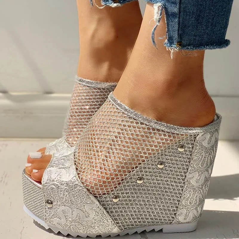 Amozae- New INS Hot Summer Fashion High Heels Sandals Summer Casual Mesh Sandals Women Cool High Platform Shoes Woman
