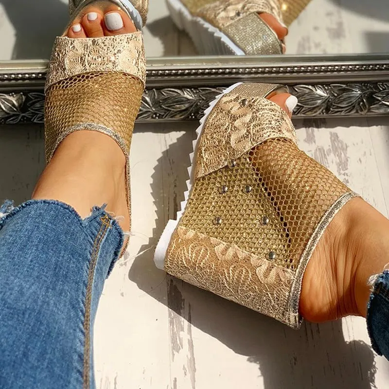 Amozae- New INS Hot Summer Fashion High Heels Sandals Summer Casual Mesh Sandals Women Cool High Platform Shoes Woman