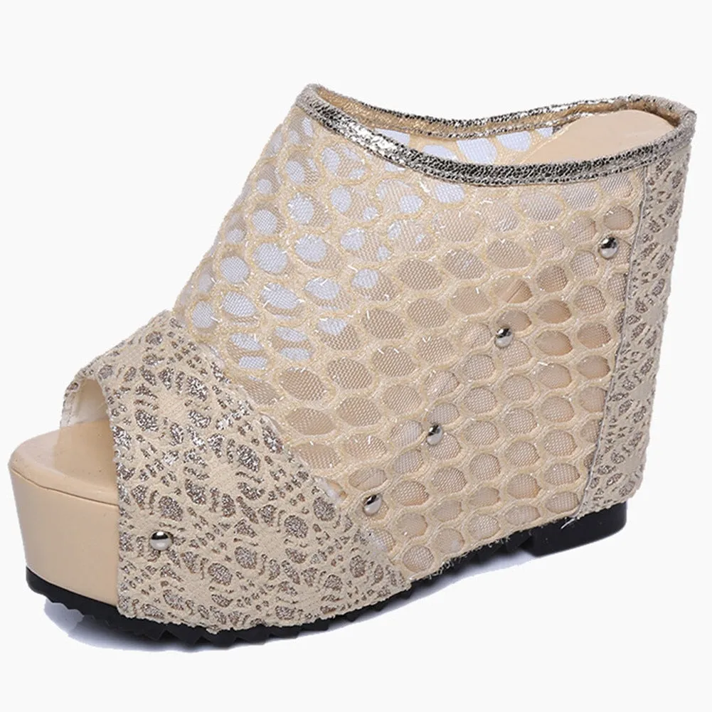 Amozae- New INS Hot Summer Fashion High Heels Sandals Summer Casual Mesh Sandals Women Cool High Platform Shoes Woman