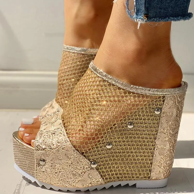 Amozae- New INS Hot Summer Fashion High Heels Sandals Summer Casual Mesh Sandals Women Cool High Platform Shoes Woman