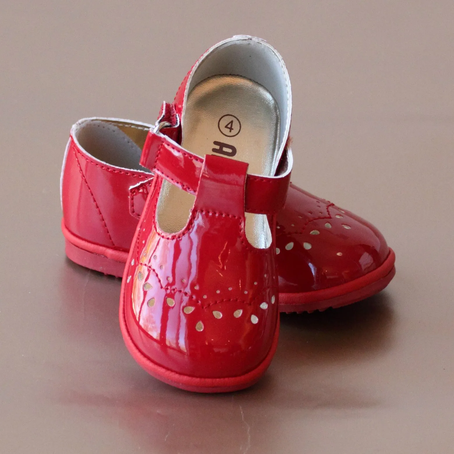 Angel Baby Girls T-Strap Leather Mary Janes