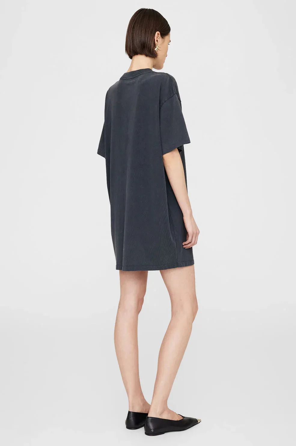 Anine Bing - Beth Mini Dress Letterman in Washed Black