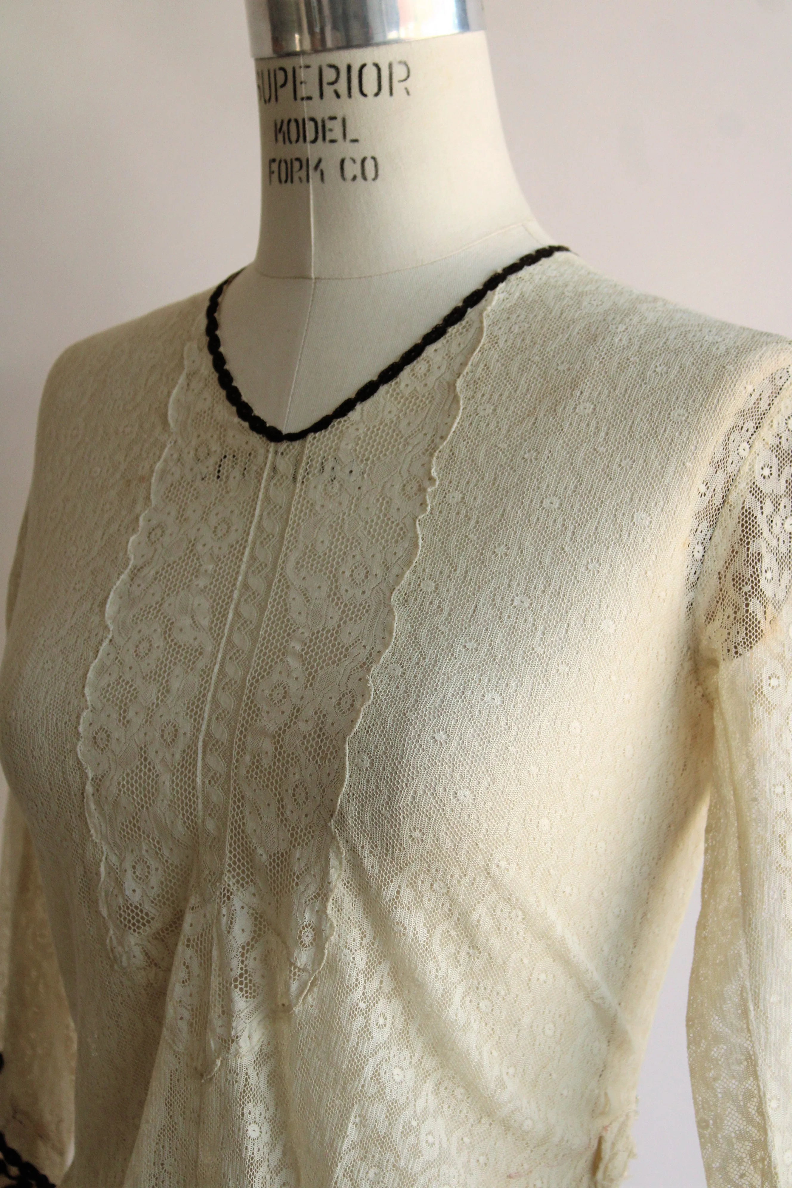 Antique Edwardian Ivory Lace Blouse