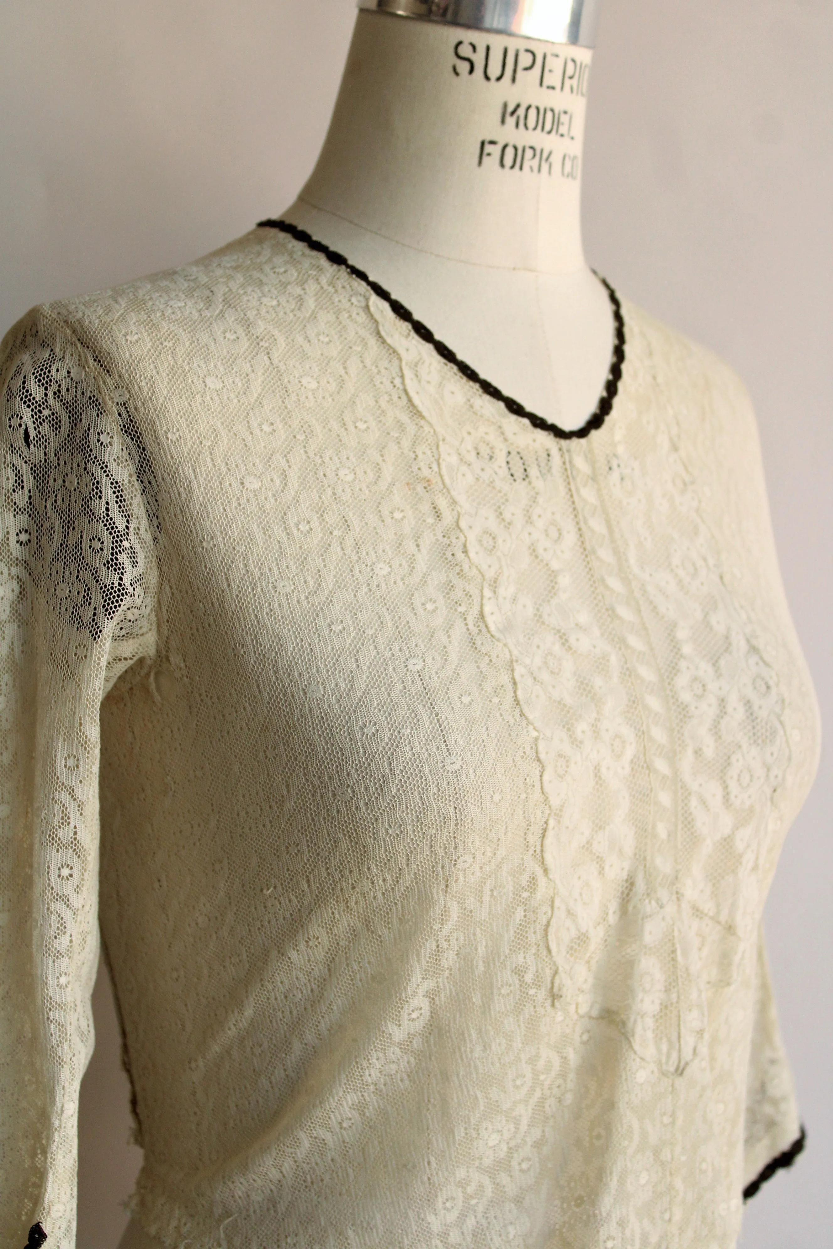 Antique Edwardian Ivory Lace Blouse