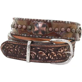 B962 - Laredo Burnt Brown and Floral Tooled Belt
