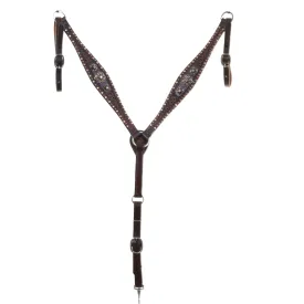 BC1152 - Brown Vintage Star Tooled Breast Collar