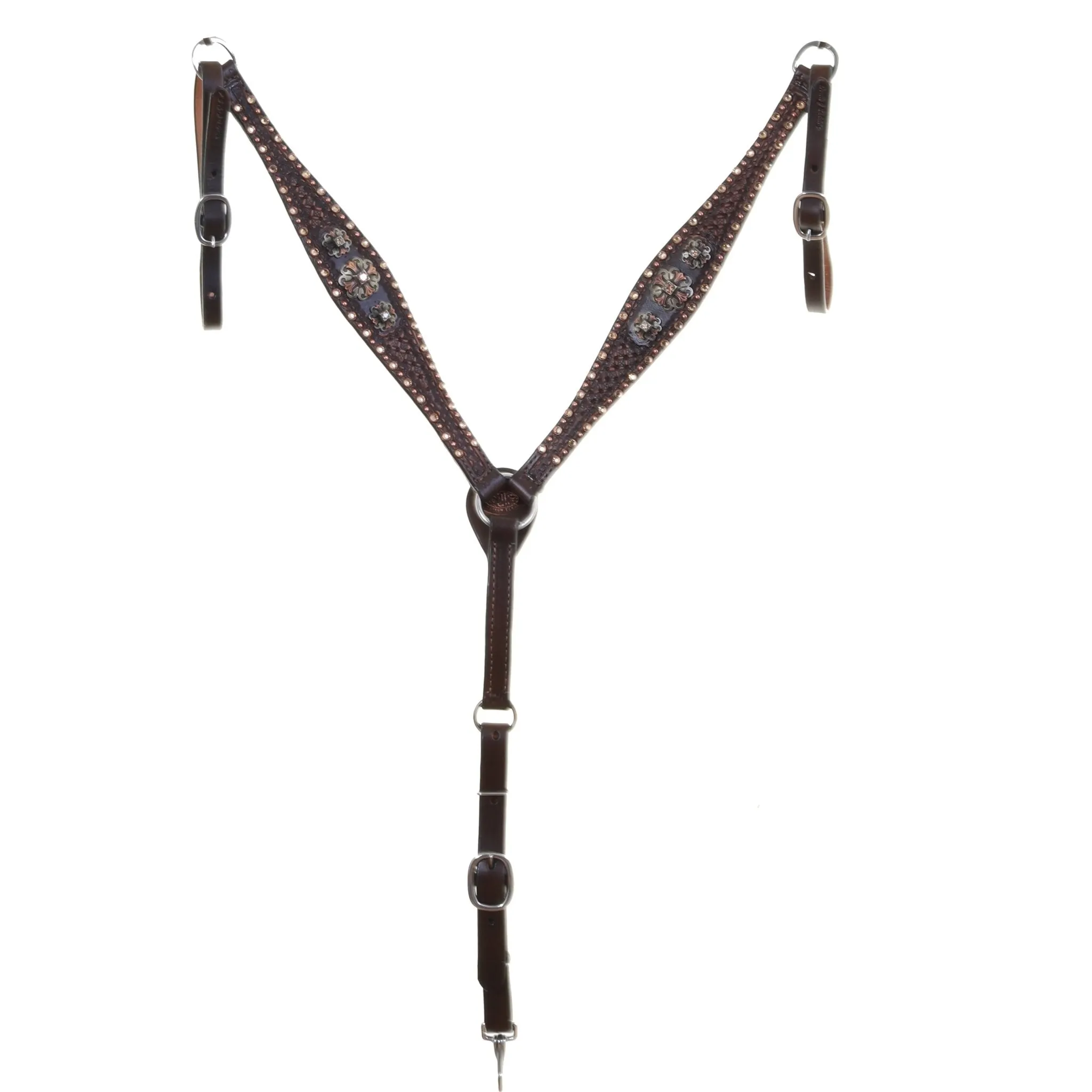 BC1152 - Brown Vintage Star Tooled Breast Collar