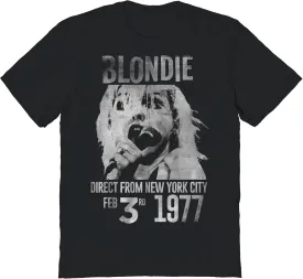 Blondie 1977 Direct NYC Adult Black T Shirt 70s Music Rock Band Pop Culture Vintage Style Graphic Tees