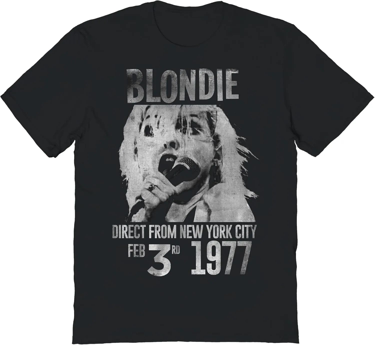 Blondie 1977 Direct NYC Adult Black T Shirt 70s Music Rock Band Pop Culture Vintage Style Graphic Tees