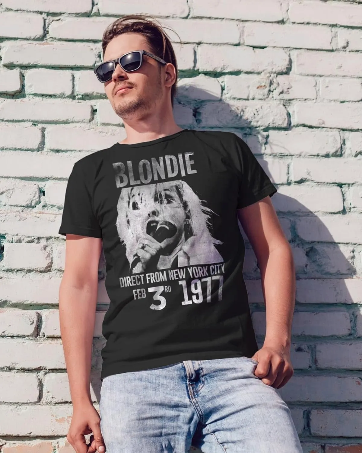 Blondie 1977 Direct NYC Adult Black T Shirt 70s Music Rock Band Pop Culture Vintage Style Graphic Tees