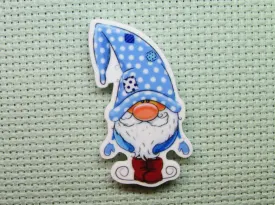 Blue and White Polka Dot Gnome Needle Minder, Cover Minder, Magnet