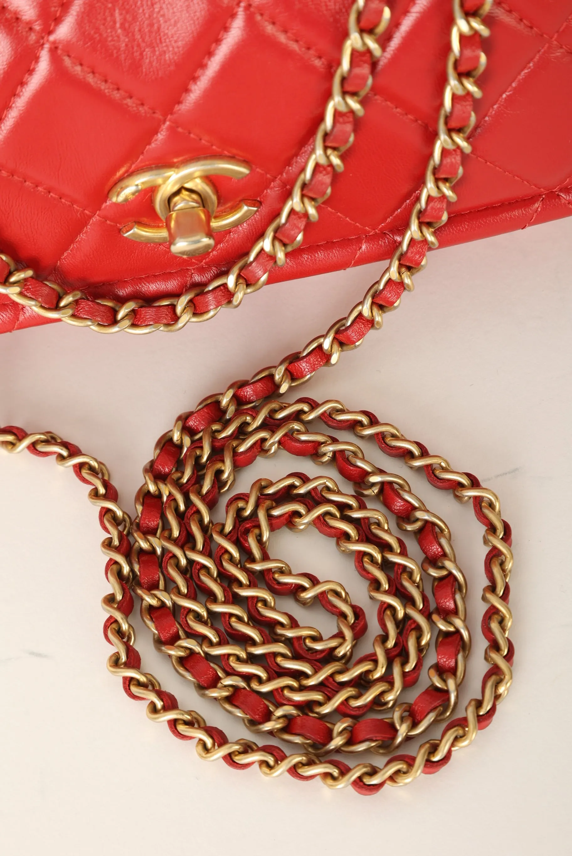 Chanel 2020 Calfskin Chain Flap
