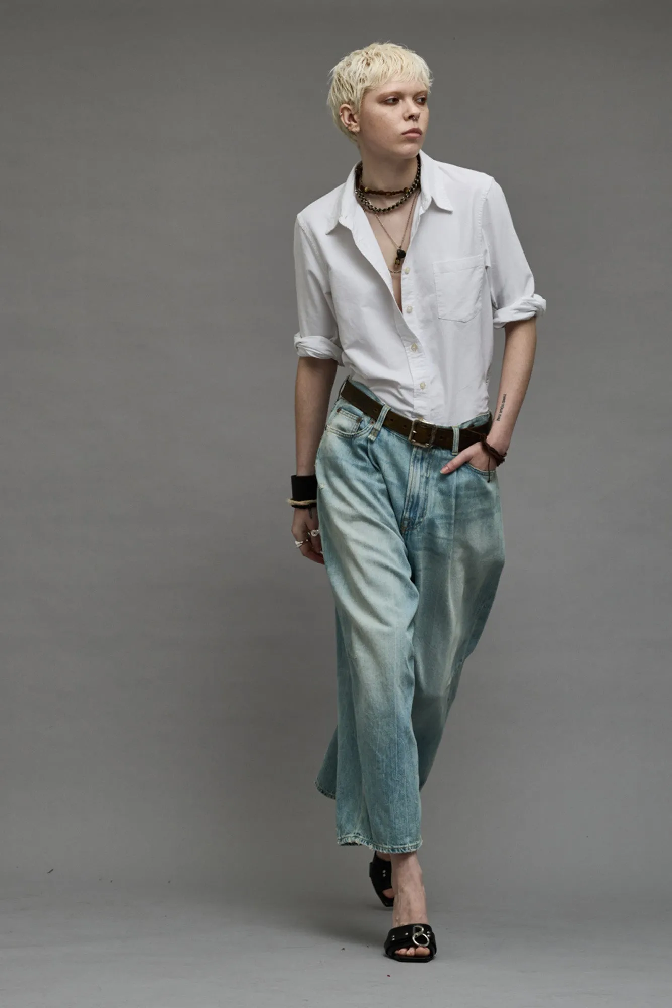 CROPPED WIDE LEG JEAN - TONI BLUE