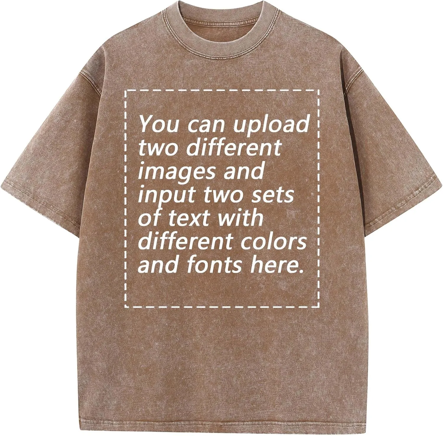 Custom Oversized T Shirts Vintage Tee Loose Fit Casual Streetwear Baggy Washed Cotton Personalized Add Your Own Design