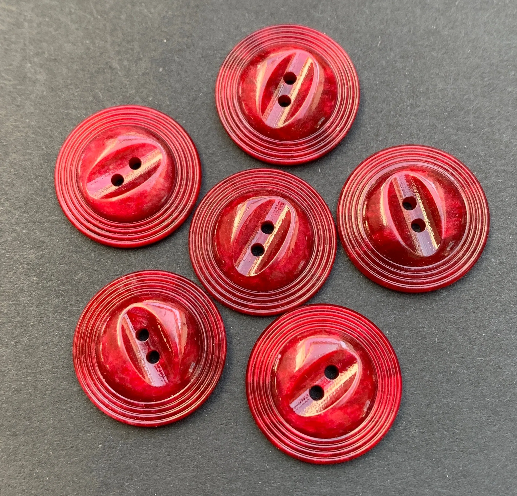 Deep Sangria Red Vintage 1.7cm Buttons - 24 or 6