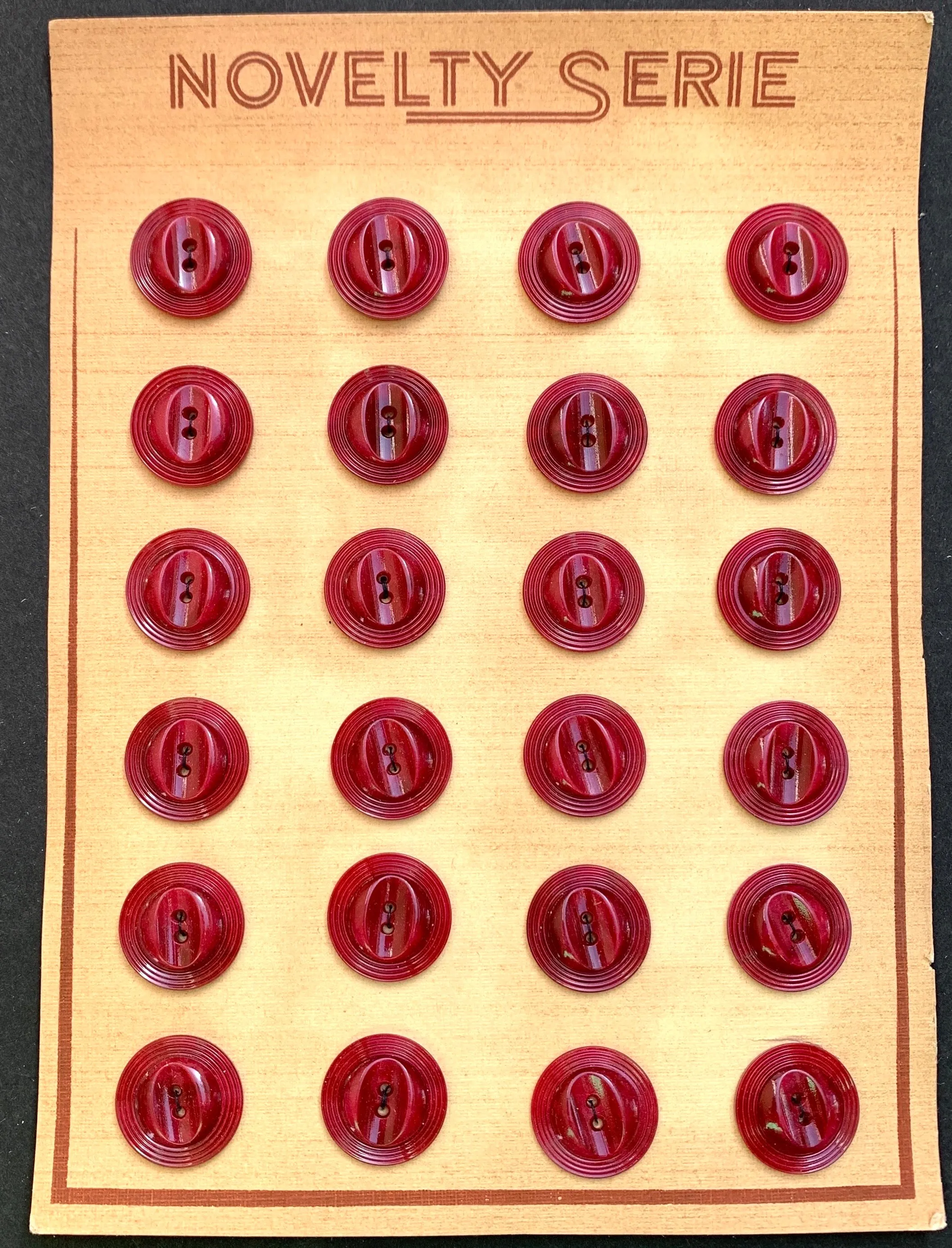 Deep Sangria Red Vintage 1.7cm Buttons - 24 or 6