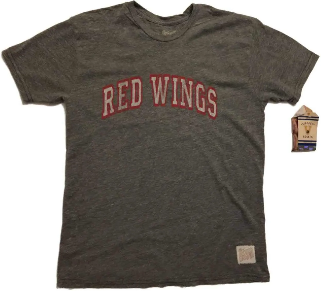 Detroit Red Wings Retro Brand Gray "Red Wings" Vintage Tri-Blend T-Shirt