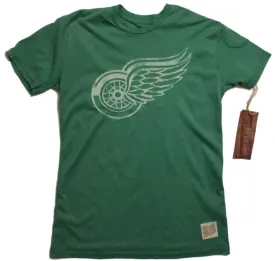 Detroit Red Wings Retro Brand Green Primary Logo Vintage Short Sleeve T-Shirt
