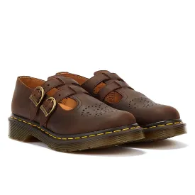 Womens Dr. Martens 8065 Crazy Horse Brown Leather Mary Jane Casual Shoes