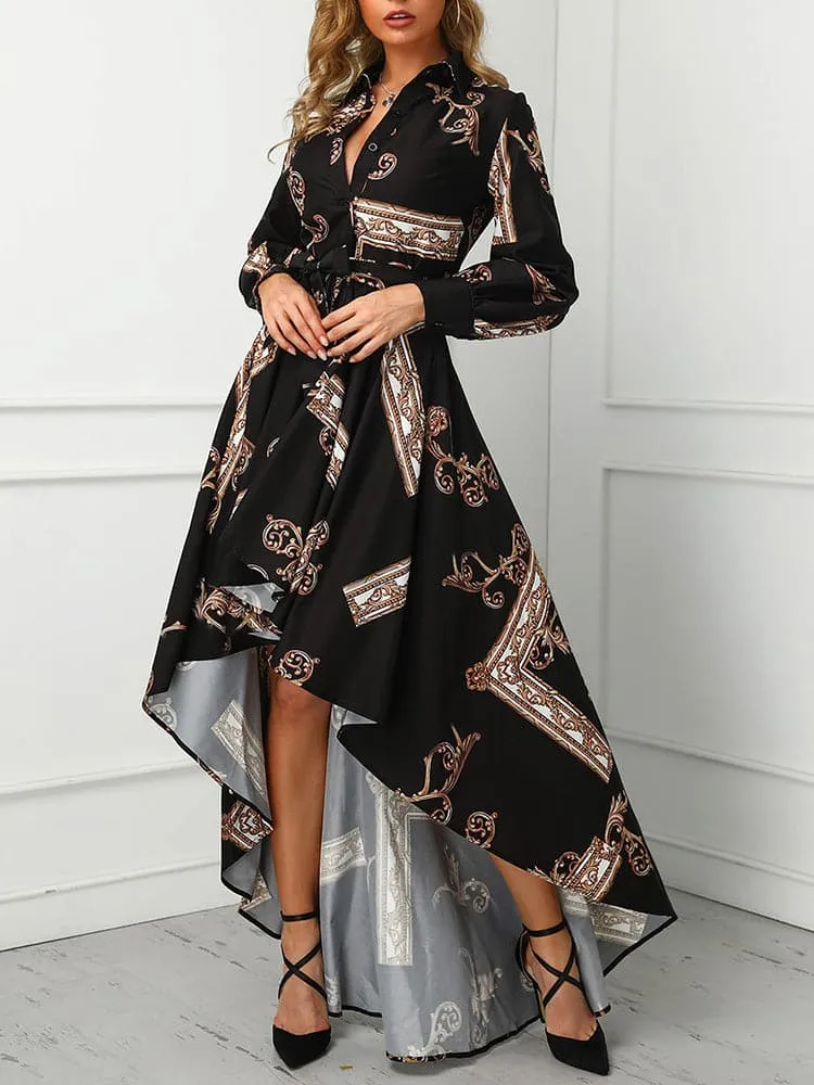 DressBetty - Vintage V Neck Lace Up Print Dress