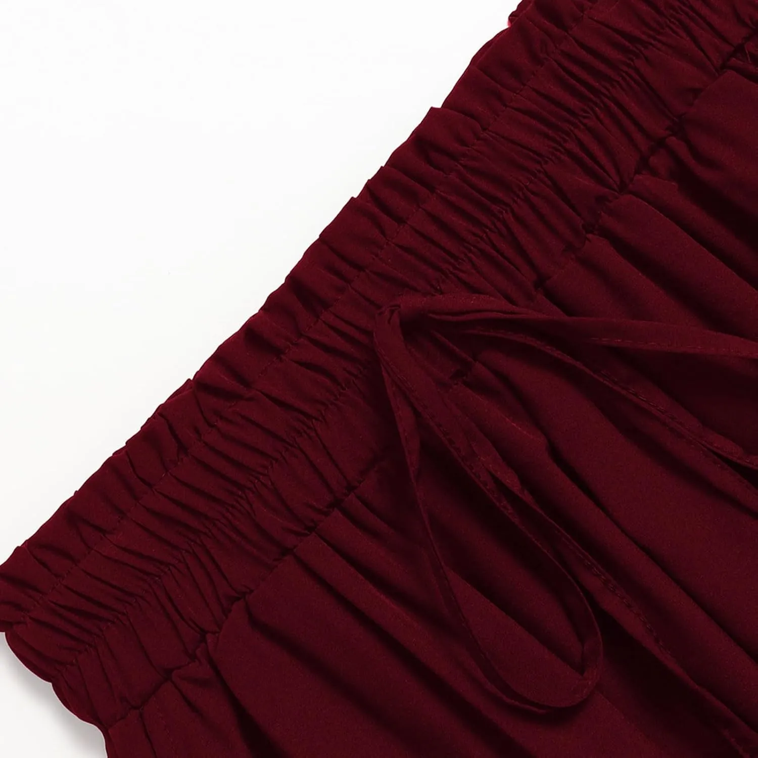 Floral Midi Skirt Boho Flowy Elastic High Waist A Line Skirt Bow Linen Flared Beach Long Skirts for Women with Pockets
