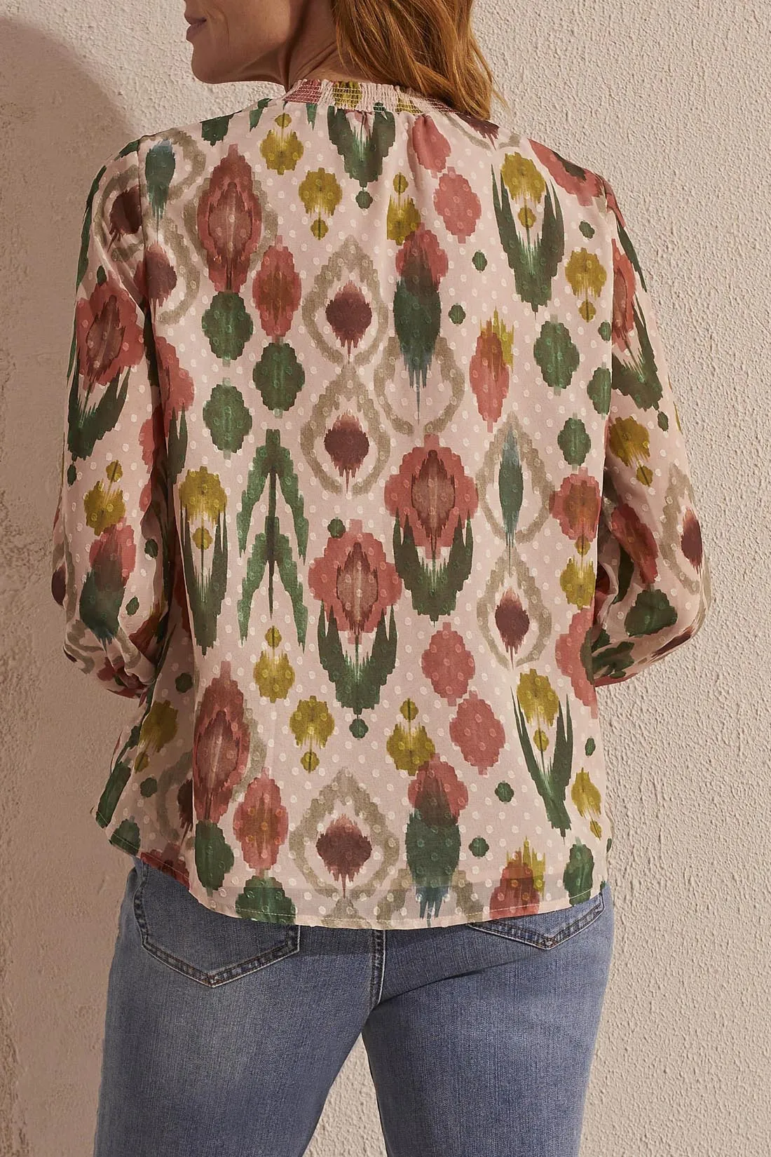 Flowy Swiss Dot Chiffon Blouse