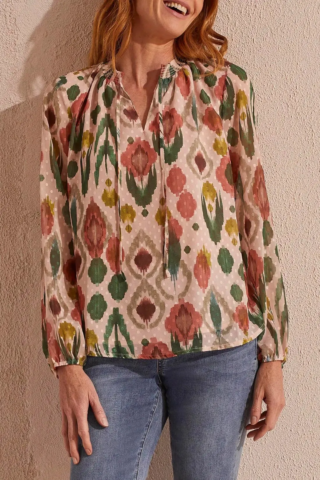 Flowy Swiss Dot Chiffon Blouse