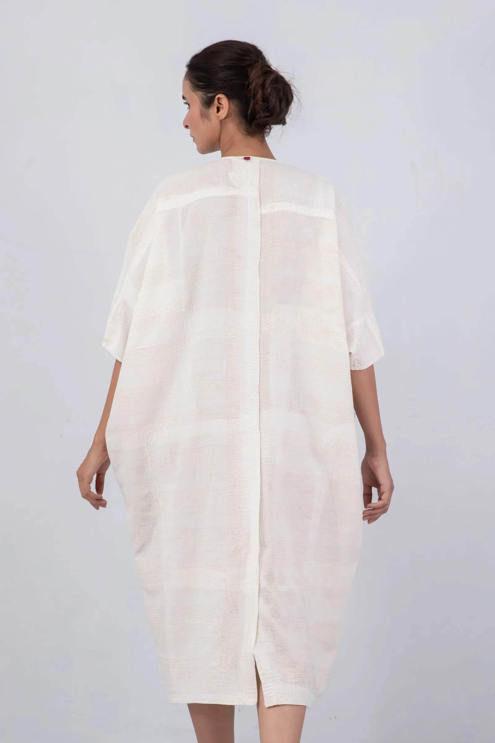 FRAYED PATCH KANTHA DOLMAN MAXI - fi2440-ivy -