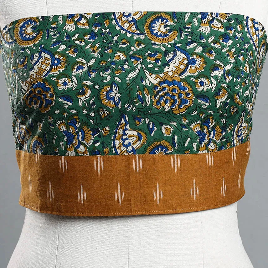 Green - Block Printed Cotton Bagru Blouse Piece 10