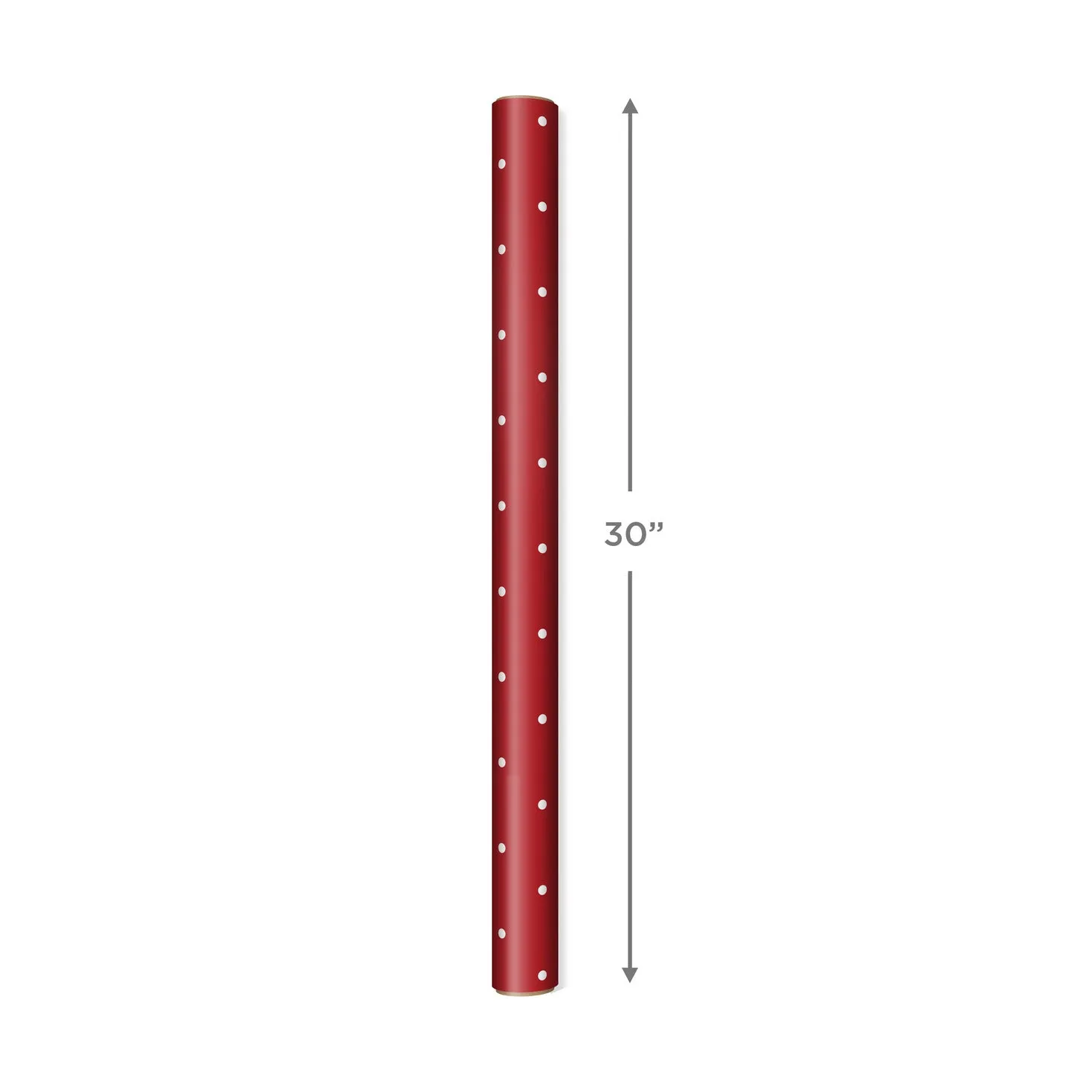 Hallmark Red Wrapping Paper With White Polka Dots, 25 sq. ft.
