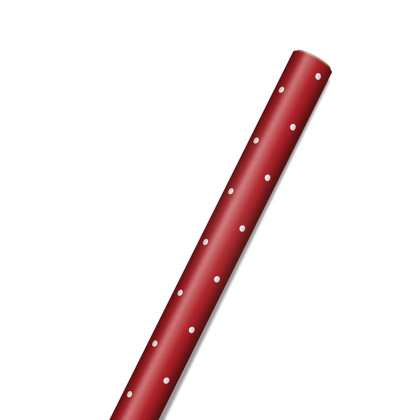 Hallmark Red Wrapping Paper With White Polka Dots, 25 sq. ft.