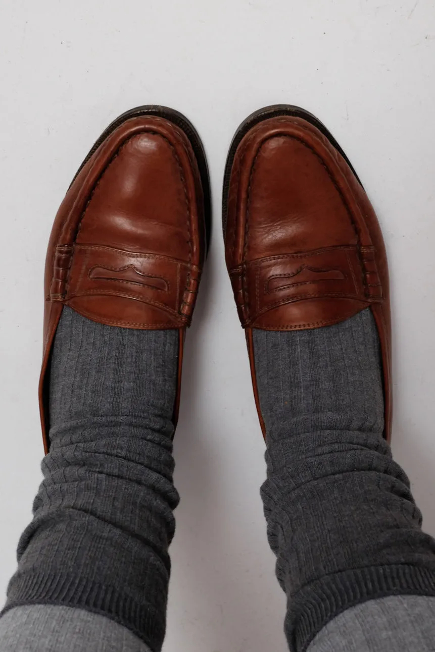 ITALY 40 1/2 BROWN VINTAGE LEATHER SLIPPER