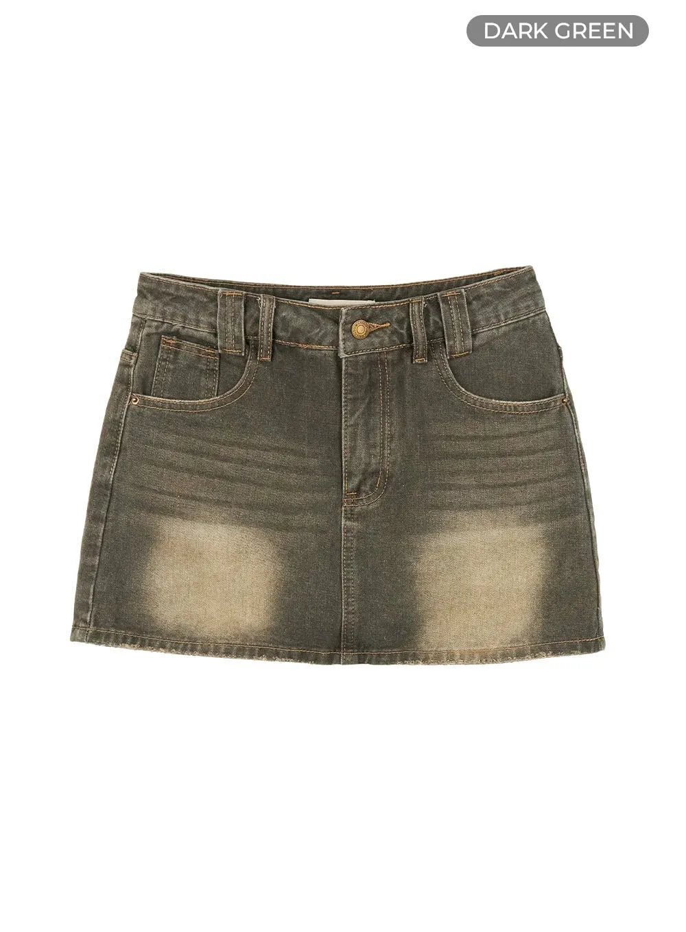 Jane Vintage Washed Denim Mini Skirt CG414