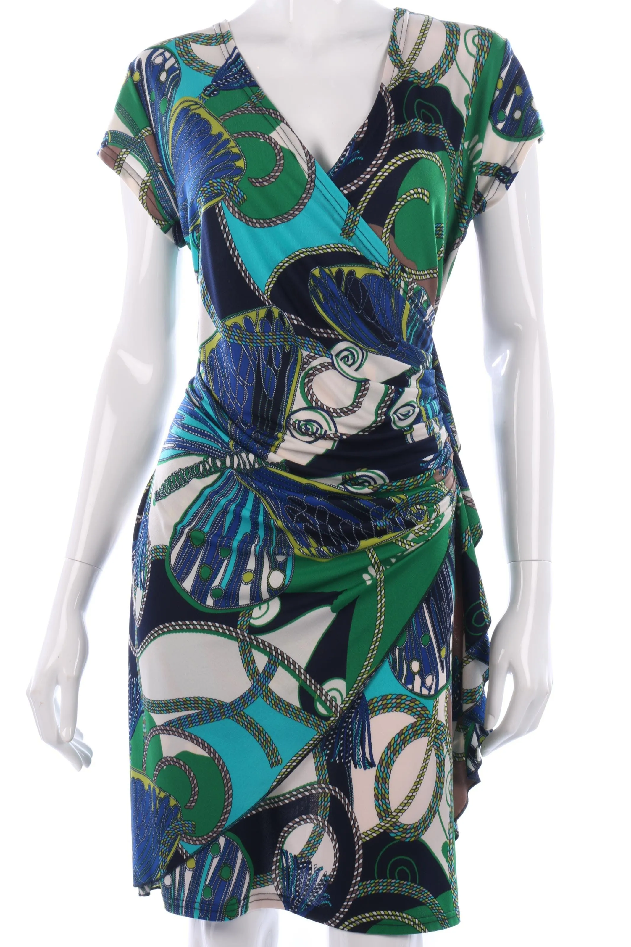 Jus D'Orange Paris blue and green dress size 12/14